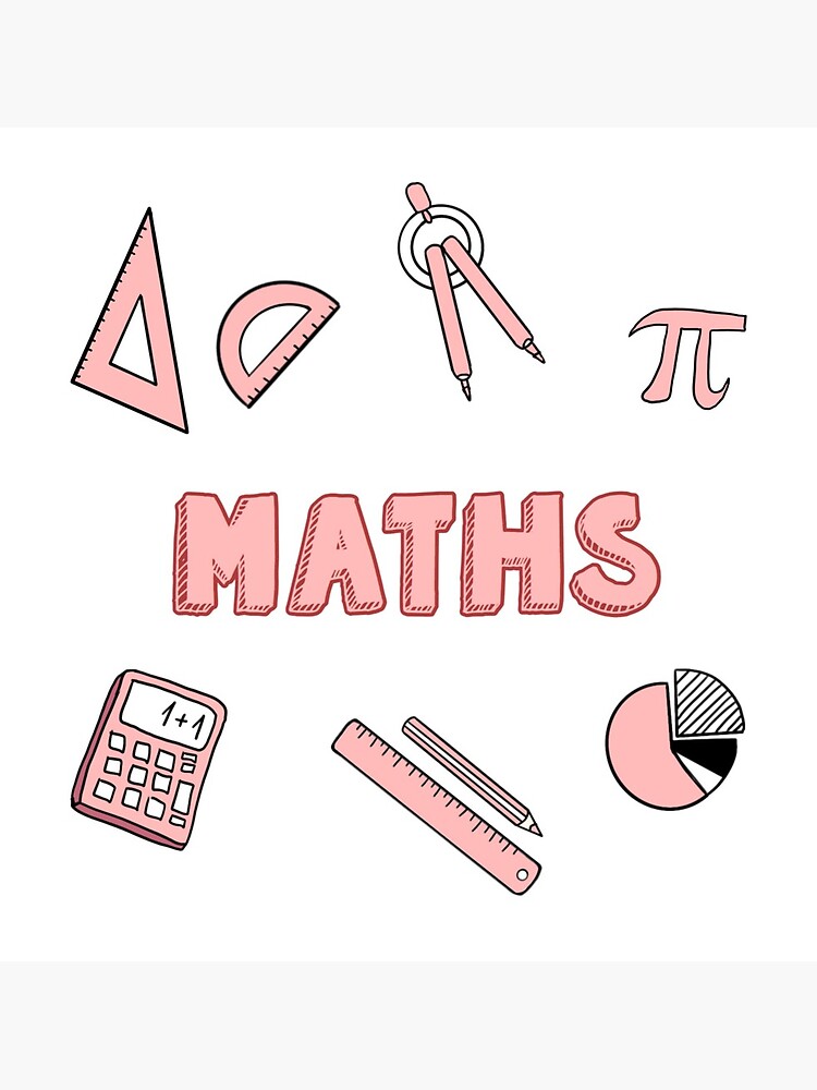 Pink Maths School Subject Sticker Pack Art Print For Sale By Elenaabarbajosa Redbubble