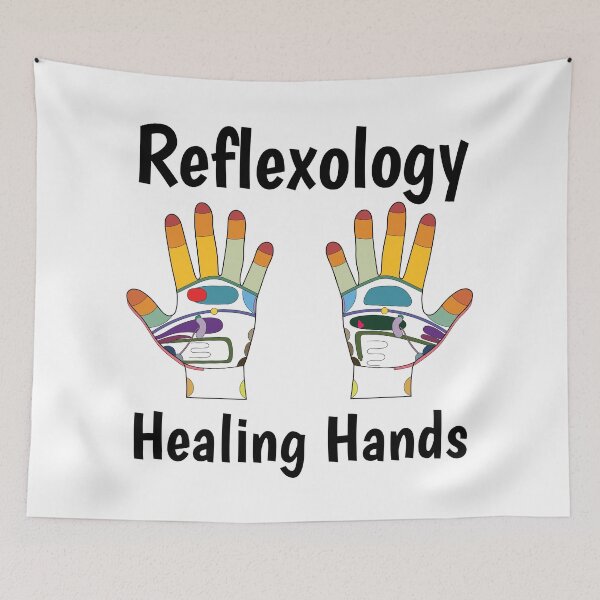 Item preview, Reflexology Healing Hands (hand map) (black text) designed and sold by Onpointholistic.