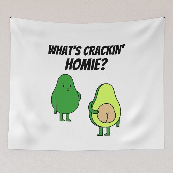 Item preview, What's Crackin' Homie? - Funny Avocado Cartoon designed and sold by BorvickTees.