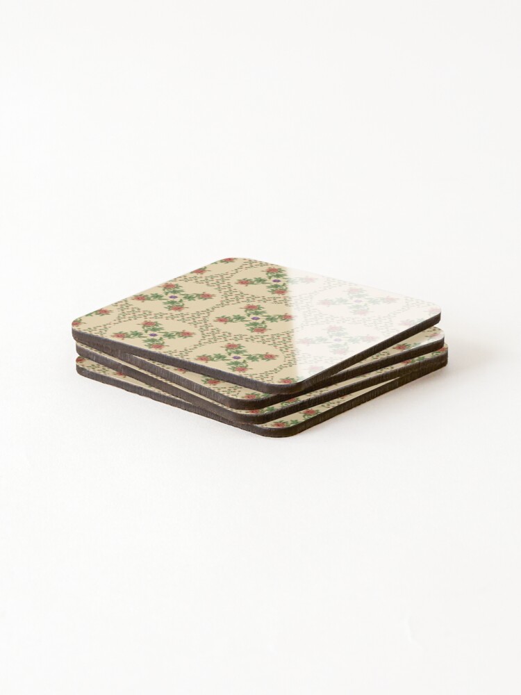 Thumbnail 4 of 5, Coasters (Set of 4), Repeating Pattern - Roses designed and sold by MEPL.