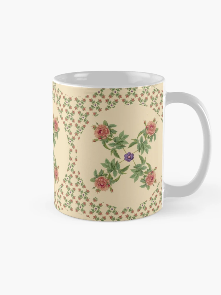 Thumbnail 3 of 6, Coffee Mug, Repeating Pattern - Roses designed and sold by Mary Evans Picture Library.