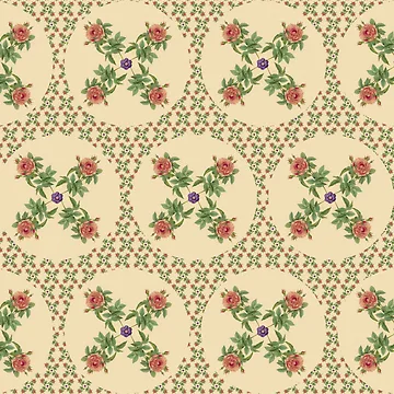 Artwork thumbnail, Repeating Pattern - Roses by Mary Evans Picture Library