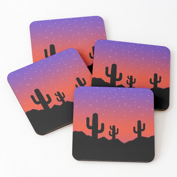 Item preview, desert sunset silhouette with cacti designed and sold by designsbysoph-.