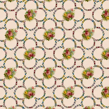 Artwork thumbnail, Repeating Pattern - Roses by Mary Evans Picture Library