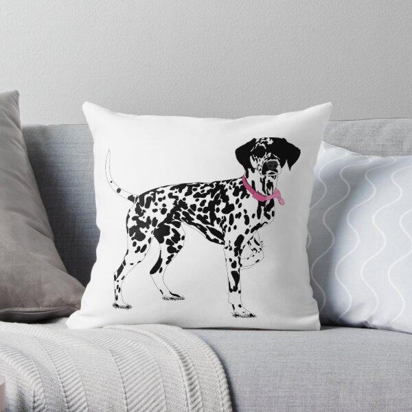 Clever and Cute Pet Dog Dalmatian Pattern Throw Pillow Cover Car Seat  Cushion Sofa Pillow Room Living Bedroom Cushion Cover (45 Cm * 45 Cm)