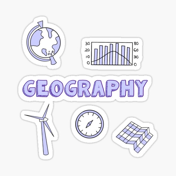 purple geography school subject sticker pack Sticker