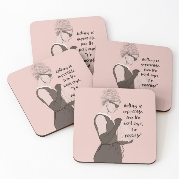 Item preview, Audrey quote nothing is impossible designed and sold by Wheretheresjoy.
