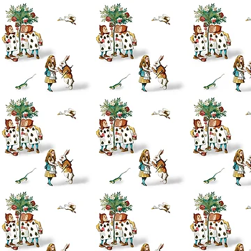 Artwork thumbnail, Repeating Pattern - Alice and White Rabbit by Mary Evans Picture Library