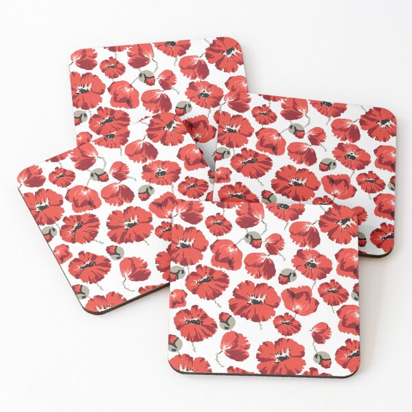 Item preview, Repeating Pattern - Poppies - White background designed and sold by Mary Evans Picture Library.