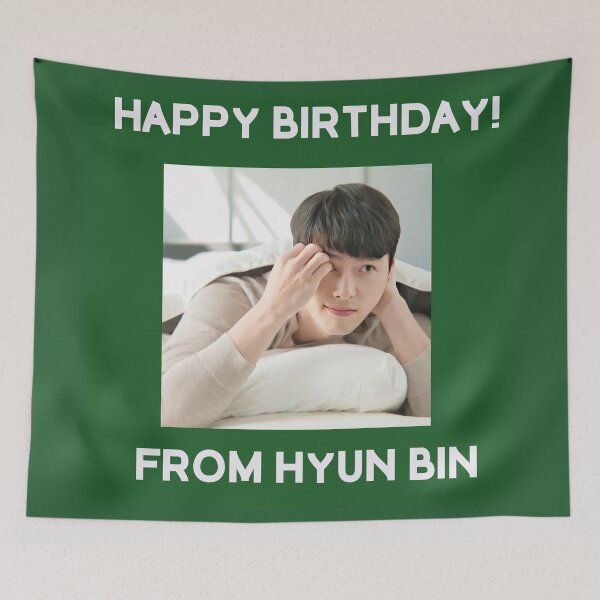 Item preview, Happy Birthday From Hyun Bin  designed and sold by kpopkdramamerch.