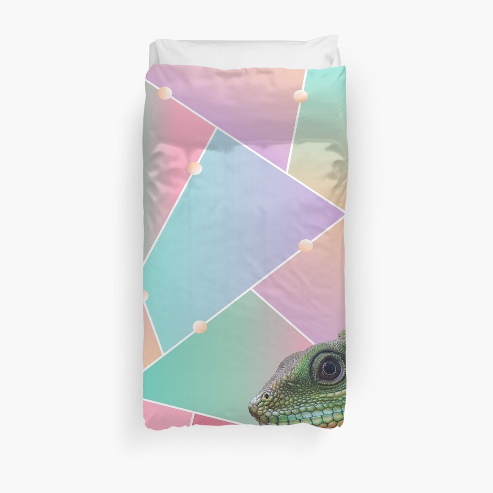 Geometric Pattern Chinese Water Dragon Duvet Cover