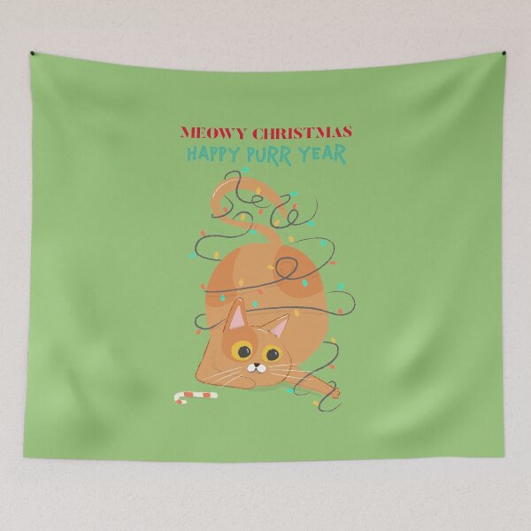 Item preview, Meowy Catmas and Happy Purr Year- Have Merry Christmas and Happy New Year  designed and sold by EvaWolf.