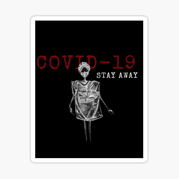 COVID-19 Stay Away Pandemic Mask Sticker