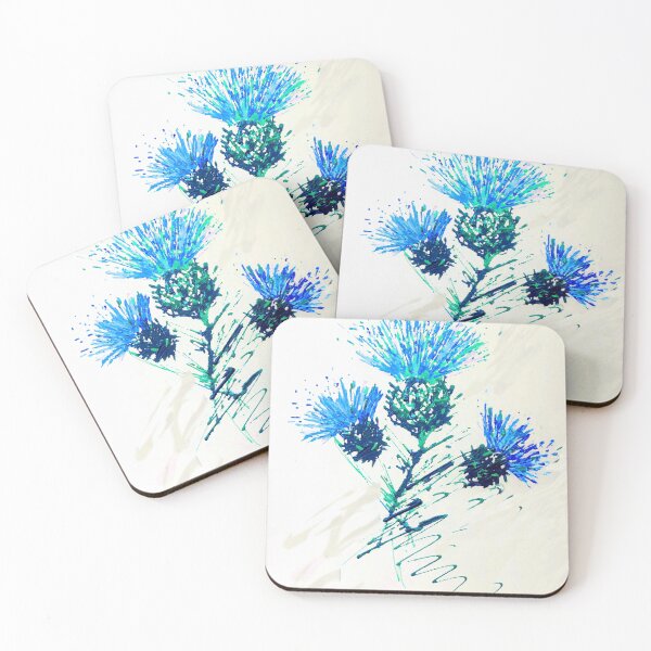 Item preview, Scottish thistle in blue designed and sold by Amazingraceart.