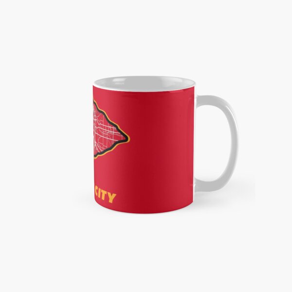 Kansas City Arrowhead Map in Chiefs Colors Classic Mug