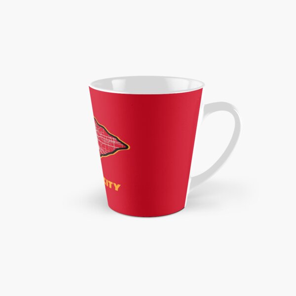 Kansas City Arrowhead Map in Chiefs Colors Tall Mug