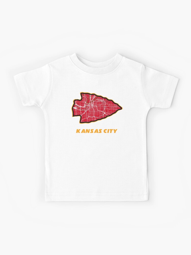 Kansas City Arrowhead Map in Chiefs Colors | Kids T-Shirt