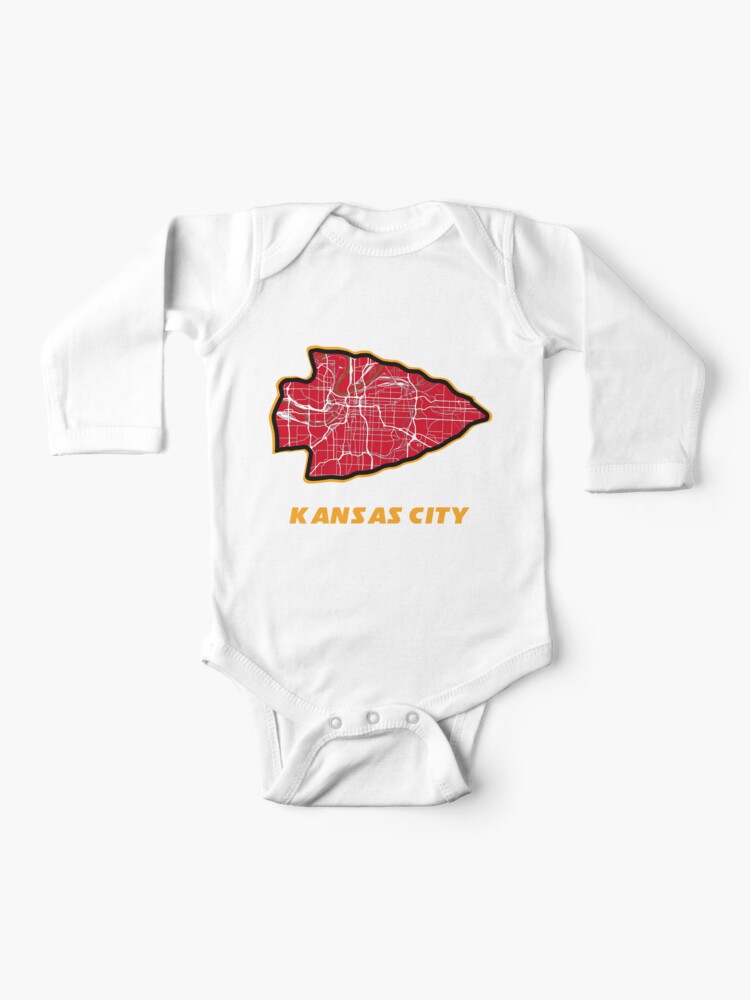 Kansas City Arrowhead Map in Chiefs Colors Baby One-Piece for Sale by  kelbyredux