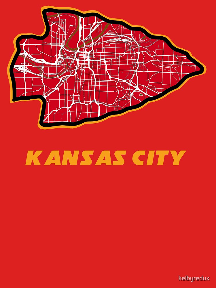 Kansas City Arrowhead Map in Chiefs Colors Kids T-Shirt for Sale by  kelbyredux