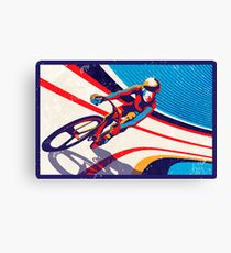 retro track cycling print poster Canvas Print