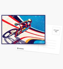 Postales cartel de impresión de ciclismo de pista retro
