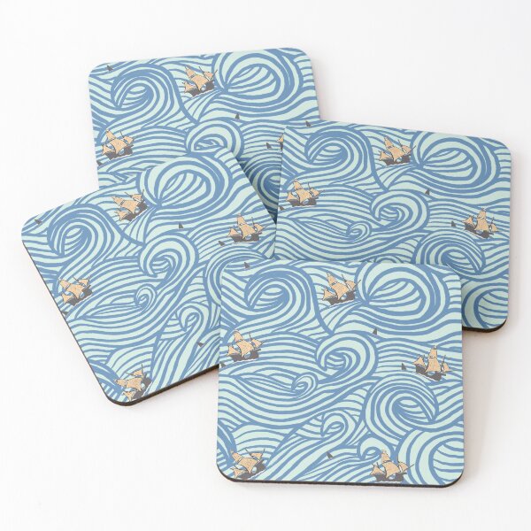 Item preview, Rough Seas repeat pattern designed and sold by Quick Brown Fox Canada.