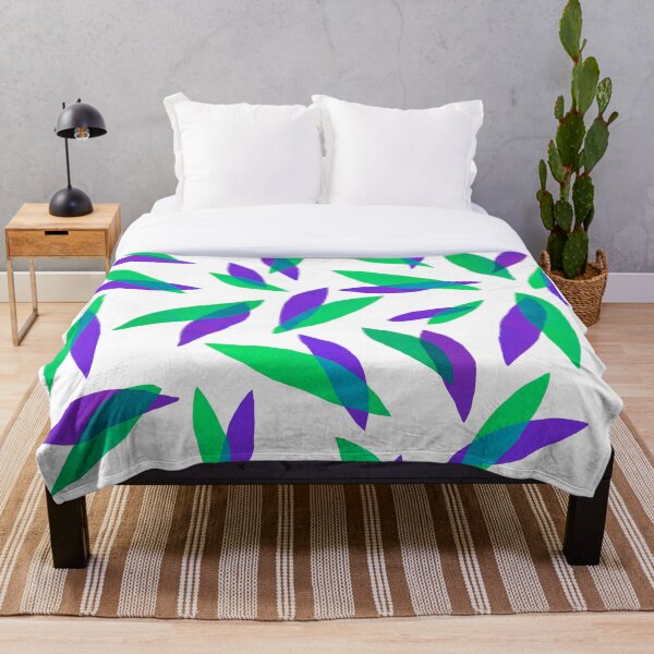 Item preview, Purple and green leaves pattern  designed and sold by Wabi Tabby.