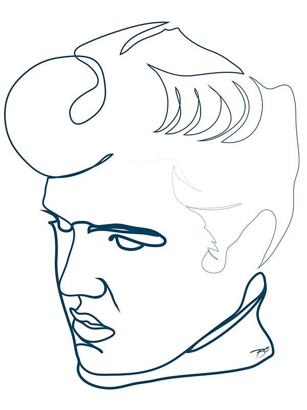elvis presley one line drawing by borol