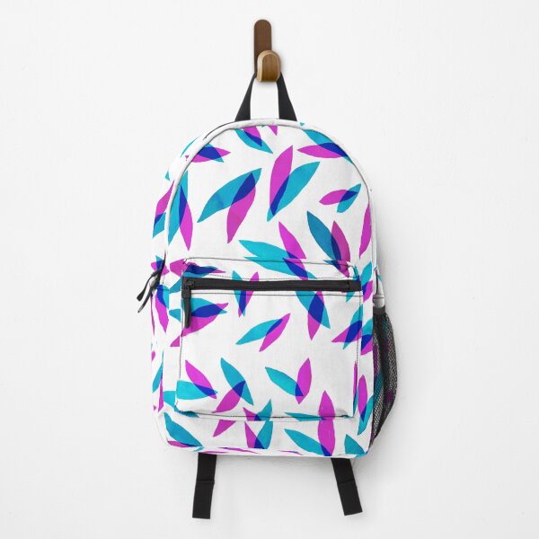 Item preview, Pink and blue leaves pattern designed and sold by Wabi Tabby.