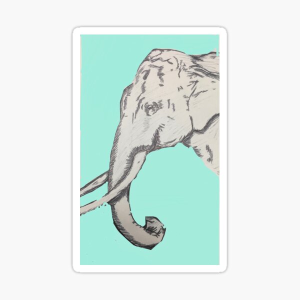 Vista previa del artículo con la obra «Elefante azul», diseñado y vendido por lol1310.