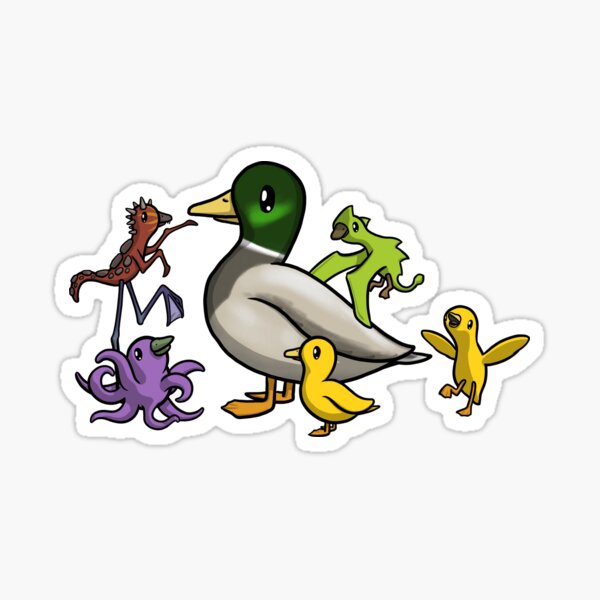Beautiful Duck Family Sticker