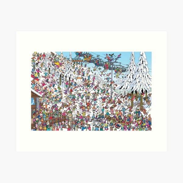 Skiing Stars Art Print