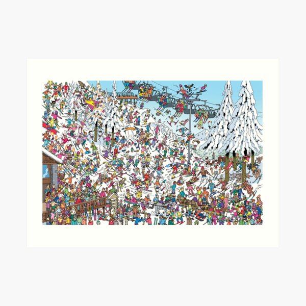 Skiing Stars Art Print