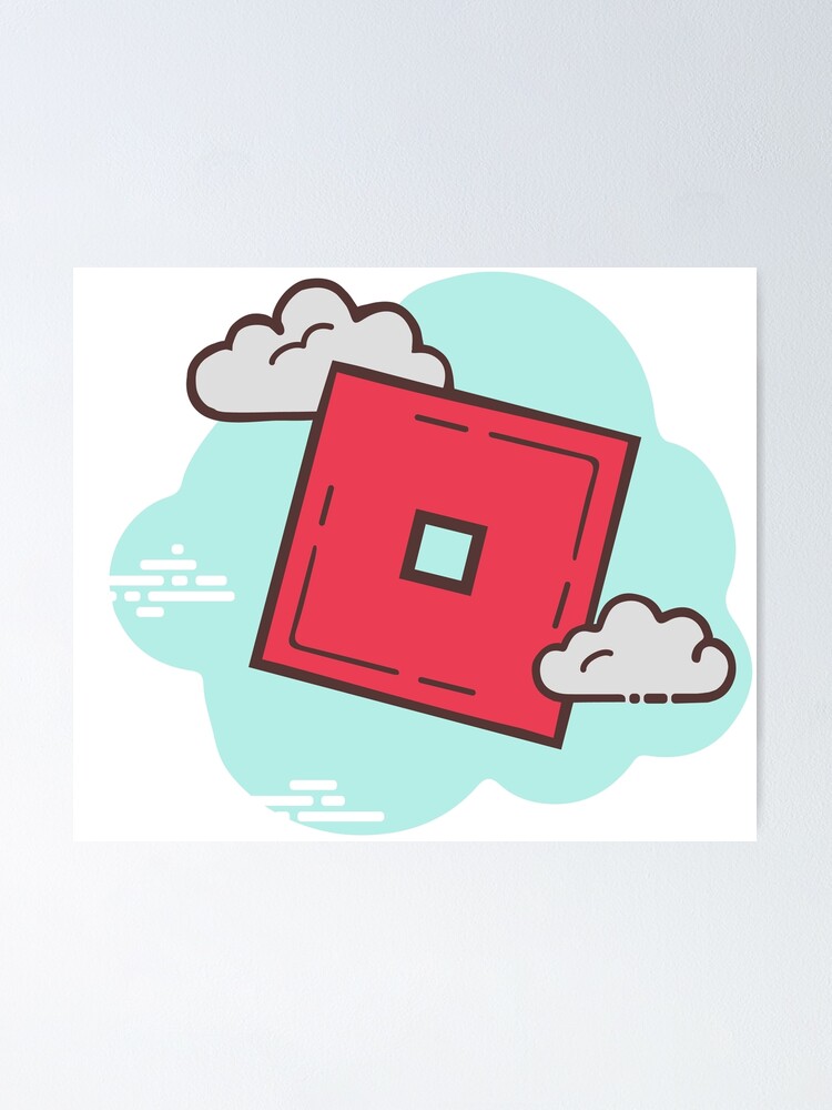 Roblox O Block Minimal Cartoon Cloud Graphic Poster By Stinkpad Redbubble - cartoon sky roblox