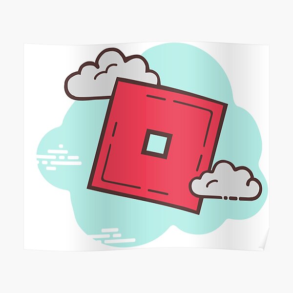 Roblox O Block Minimal Cartoon Cloud Graphic Poster By Stinkpad Redbubble - name mini block obby by thedead10 roblox