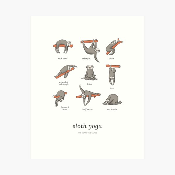 Sloth Yoga - The Definitive Guide Art Print
