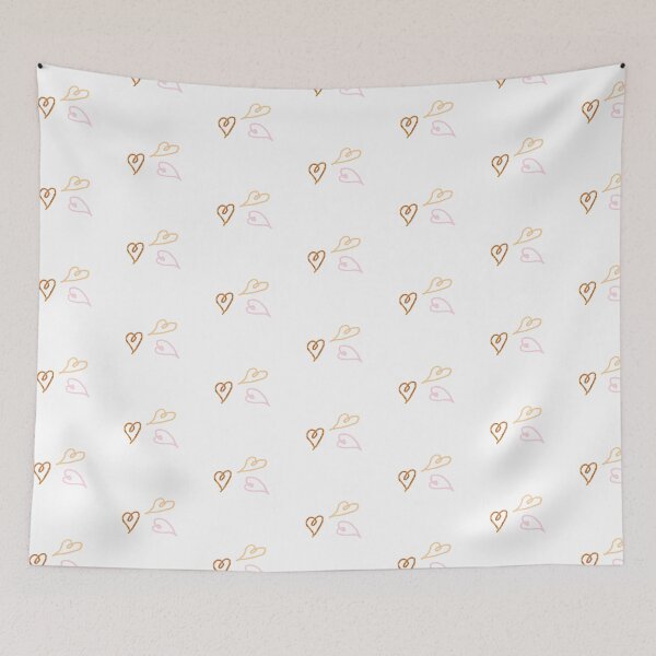 Item preview, Cute Hearts Doodle Pattern (Pink & Beige) Design Available in Masks, Prints, and Apparel designed and sold by JaidenBirdie.