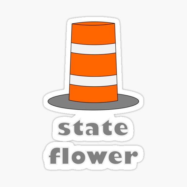 Orange Construction Barrel State Flower Sticker