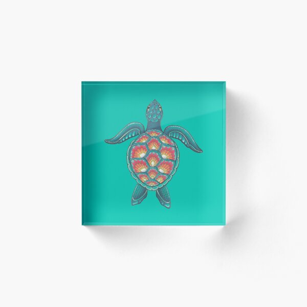 Mandala Turtle Acrylic Block