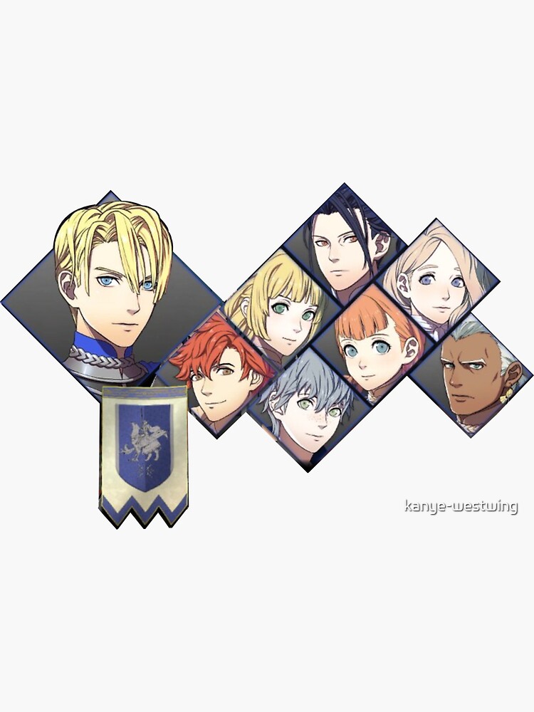Thumbnail 3 of 3, Sticker, FE:3H Blue Lions Roster designed and sold by kanye-westwing.