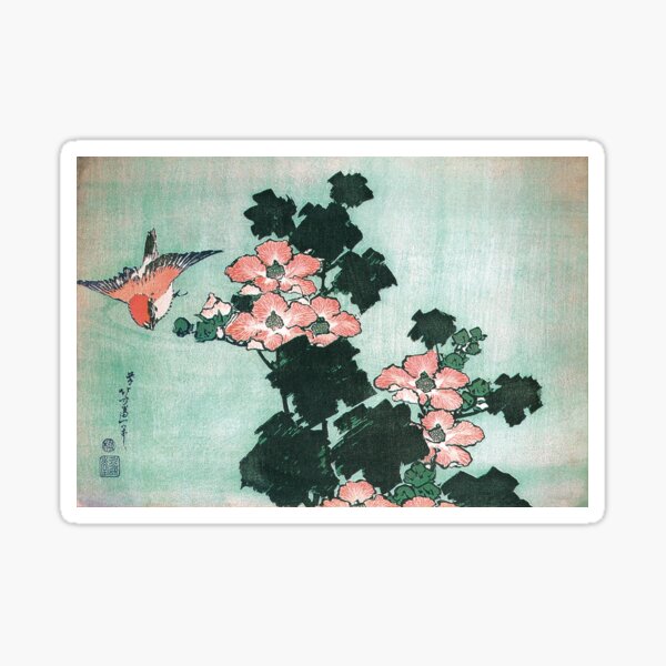 Item preview, Hollyhock and sparrow - Katsushika Hokusai designed and sold by playmap.