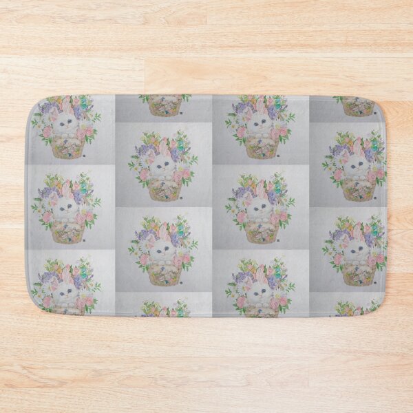Item preview, Cute Bunny Kitten in a Floral Basket designed and sold by Proudgrandma 148.