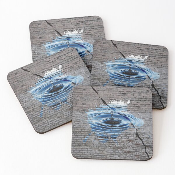 Item preview, droplet of water on brick wall designed and sold by pgorostiza.
