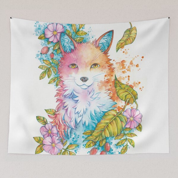 Item preview, Colourful Autumn Fox - Fall Woods designed and sold by YumePeachyPie.