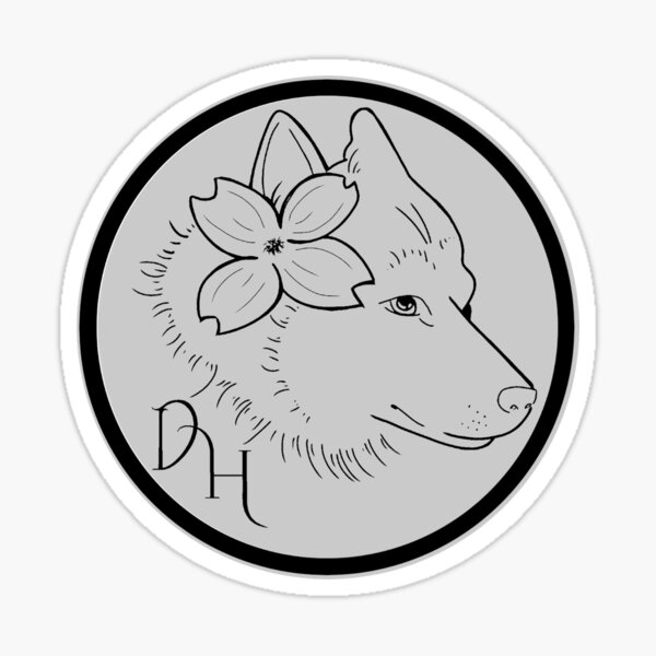 Dogwood House logo - grey Sticker