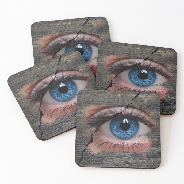 Item preview, blue eye in a brick wall designed and sold by pgorostiza.