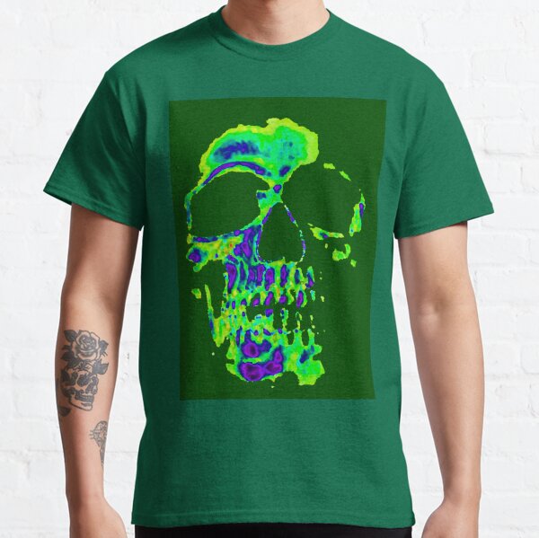 Abstract Skull Green Purple Classic T-Shirt