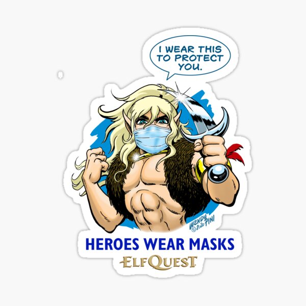 Elfquest Heroes Wear Masks Sticker
