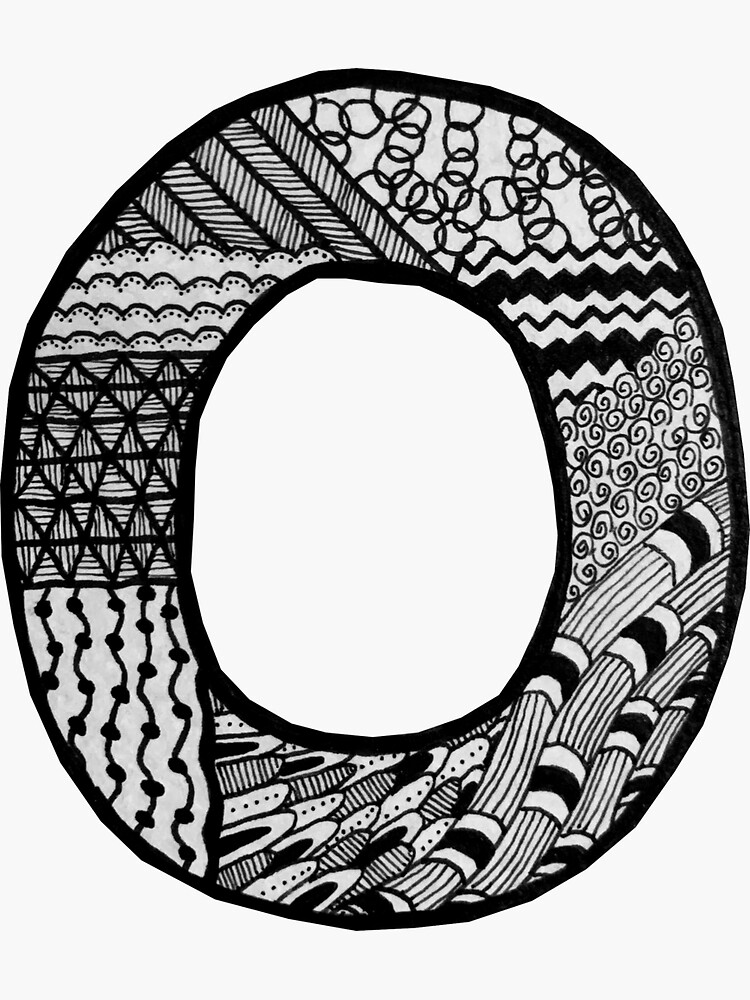 Zentangle Letter O Sticker By Jsh Designs Redbubble