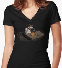 Camiseta entallada de cuello en V Ratón de Indiana